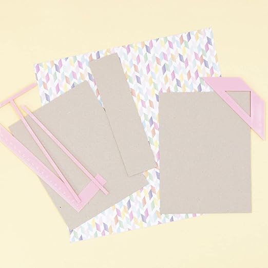 Craftelier - Complete Kit of Binding Rulers + Gift Set - Includes L Ruler + T Ruler + Separation Guide + Corner Cutting Square + Case + Instruction Manual - Color Pink