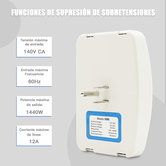 BSEED Surge Protector Power Strip for Home Appliance, 3 Outlet Power Surge Protector, Voltage Protector Brownout Surge Refrigerator 1875W, 120V, 15A, 1 Pack