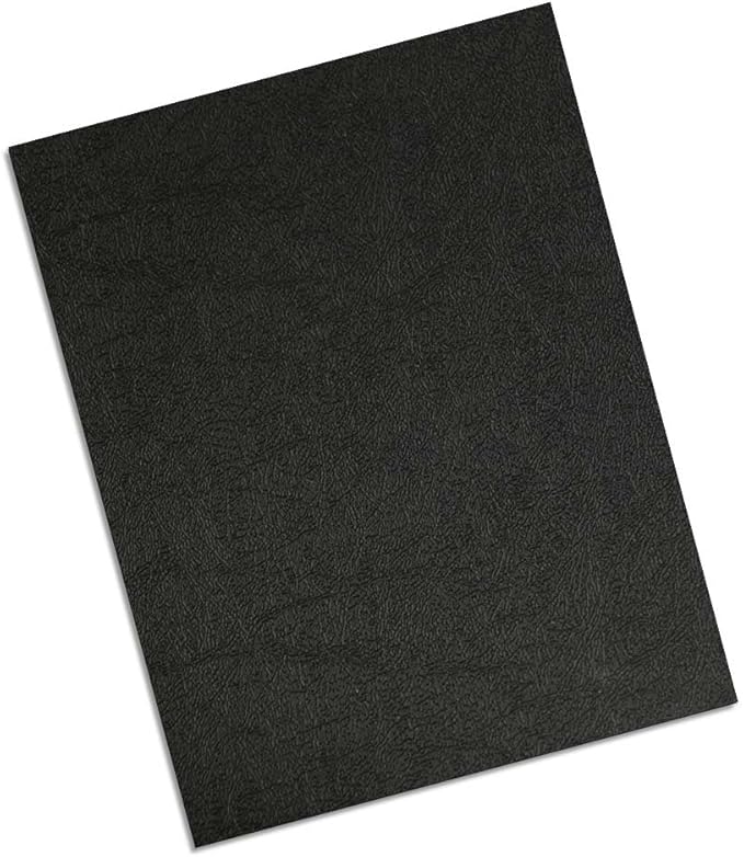 Leather Texture Polycovers - No Window - Square Corners - 16 Mil Oversize Letter - Black - Durable and Elegant - 50 Pack
