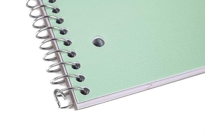 Mintra Office Durable Spiral Notebooks, 1 Subject, (Salmon, Sage Green, Lavender, Wide Ruled 3pk) - 100 Sheets, Poly Pocket, Moisture Resistant Cover, School, Office, Professional