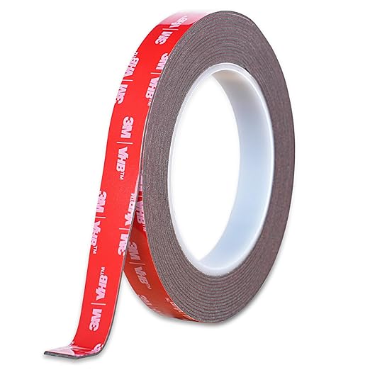 Double Sided Tape Heavy Duty, Waterproof Mounting Foam Tape, 16.5ft Length, 0.59in Width, High Temperature Resistant Adhesive Tape for Car, LED Strip Light, Office Decor, Made of 3M VHB Tape.