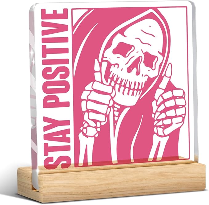 Pink Room Decor Preppy Pink Inspirational Mental Health Awareness Positive Affirmation Sign Acrylic Sign Plaque Motivational Table Decorations for Home Office Bedroom Farmhouse