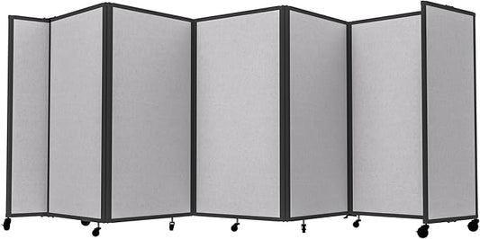 Versare Room Divider 360 Portable Wall Partition | Folding Panels | Large Freestanding Divider | Locking Wheels | Temporary Room Separator