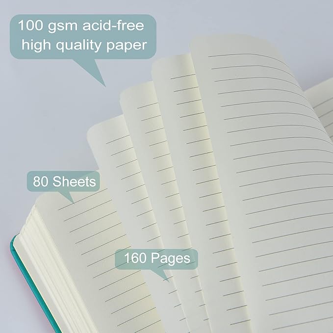 Coopay 24 Pack A5 Journal Notebooks Bulk, 160 Pages, 100GSM Thick Paper, 8.3 x 5.5 inch Hardcover Lined Leather Journals for Writing Office School Business,Bulk Notebook for Work Men Women (Green)