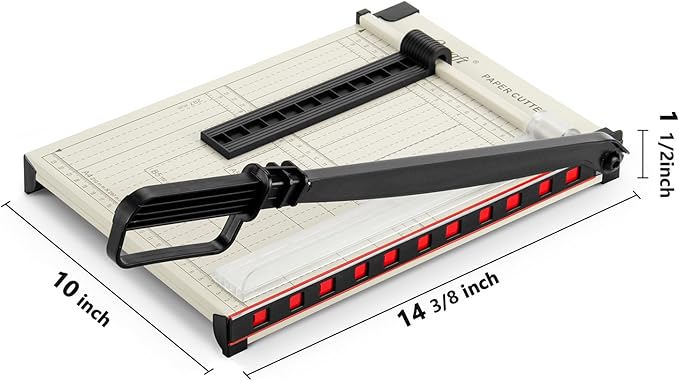 Ecraft 12" Guillotine Paper Cutter：Paper Trimmer Accurate Cutting with Safety Guard,15 Sheets Capacity,Magnetic Guide,Heavy Duty Metal Base, Perfect for Cardstock,Cardboard,Vinyl,Crafts & Photos