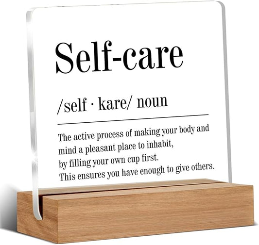Spa Decor for Spa Room, Self Care Gifts for Women Men, Mental Health Gifts, Self Care Definition Massage Room Bathroom Decorative Signs Plaque