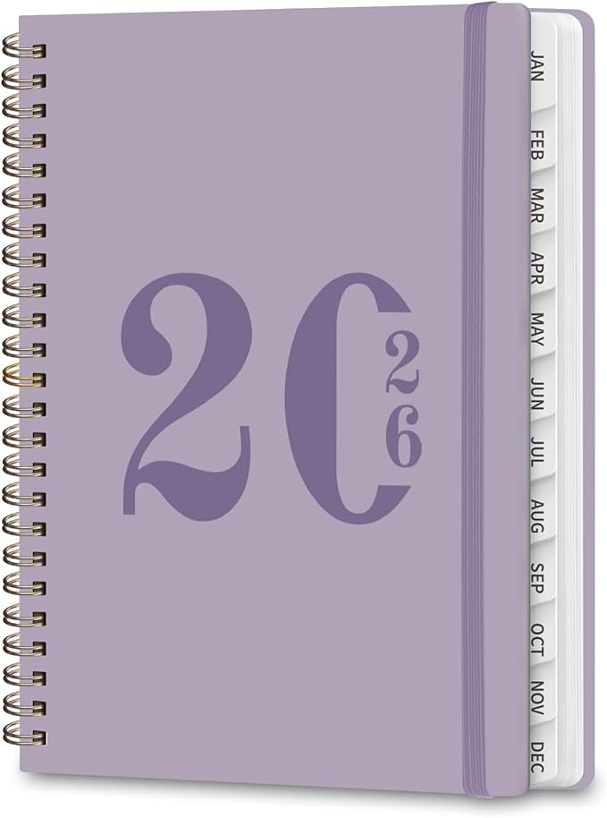 2026 Planner, Weekly and Monthly Calendar Agenda Book, Jan 2026 - Dec 2026, Hardcover Planning Academic Planner for Office School Supplies and Desk Accessories - A5 (6.3'' x 8.5'')