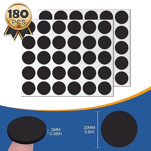 DIYMAG 180Pcs Magnetic Dot with Self Adhesive, Round Magnets Magnetic Tape Flexible Magnet Sheets with Adhesive for Crafts Photos and Die Storage Easy Peel and Stick, 0.8 x 0.08inch