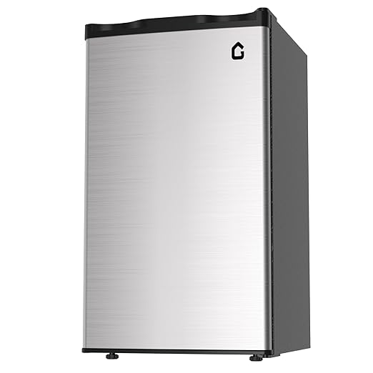 3.2 Cu.Ft Mini Fridge with Freezer, Single Door Compact Refrigerator, Energy Saving, Small Fridge Adjustable Thermostat Control, Mini fridge for Bedroom, Dorm, Office, Silver