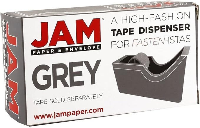 JAM PAPER Office & Desk Sets - 1 Stapler & 1 Tape Dispenser - Grey - 2/Pack