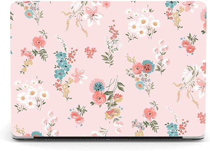 Case Compatible with MacBook Pro 16 inch 2020 2019 Release A2141 with Touch Bar/Touch ID, Plastic Laptop Hard Shell Protective Case & Keyboard Cover Skin - Pink Flower