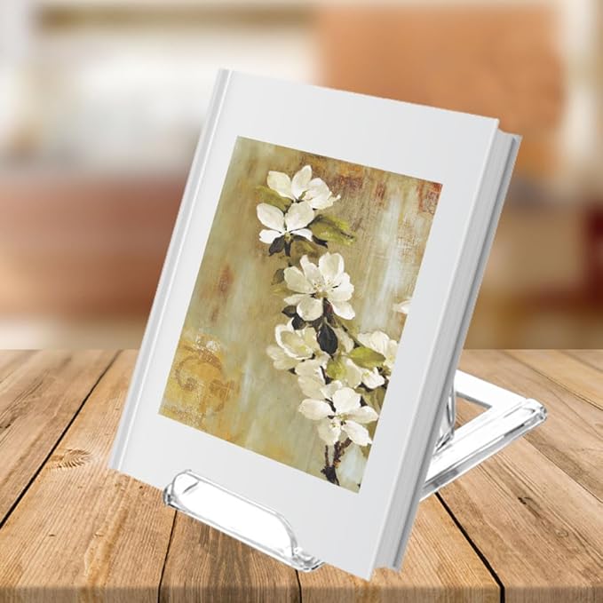 （10 Pack ）Acrylic Book Stand for Display Adjustable Clear Display Holder Easel Collector Stand for Home Office Back to School Comic Album CD Magazine Postcard Artworks (4.2 x 4.3 x 2.35 Inch)