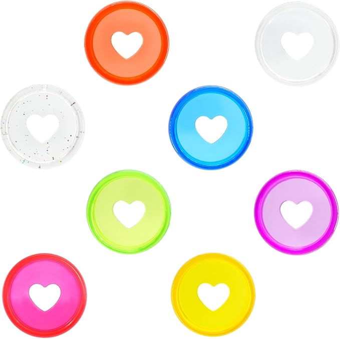 33pcs Planner Discs for Discbound Notebook Accessories 0.94 inch Binder Rings Heart Expansion Disc Binding Discs(33pcs Heart Clear Mixed 0.94 inch/24 mm)
