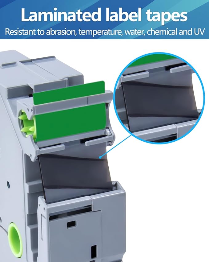 Weemay 3 Pack TZe751 24mm Black on Green Laminated Label Tape Compatible with Brother Label Maker Tape TZe-751 TZe 751 TZ-751 TZ751 for PTouch PT-E500 PT-D600 PT-P750W PT-P900W Printer, 1 In x 26.2 ft