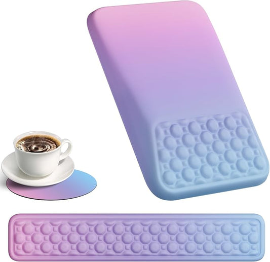 Ospelelf Keyboard Wrist Rest Pad for Computer, Ergonomic Large Mouse Pad with Wrist Support, Office Arm Rest, Purple