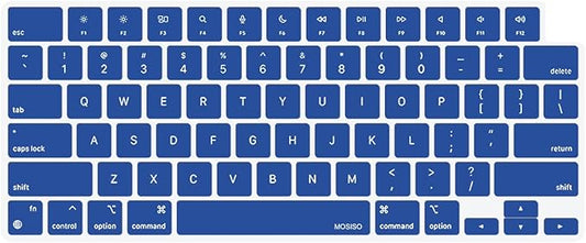 MOSISO Keyboard Cover Skin Compatible with MacBook Air 15 inch M3 A3114 M2 A2941/Air 13.6 A3113 A2681/Pro 14/16 M4 M3 M2 M1, Royal Blue