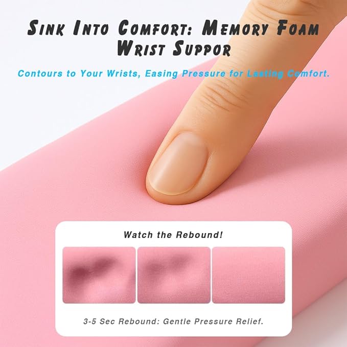 ErgoComfort Gel Wrist Rest Mouse Pad-Ergonomic Office Mousepad with Wrist Support-Non-Slip, Design Desk Accessories Mat for Home&Game Decor (09MochaSand Set)