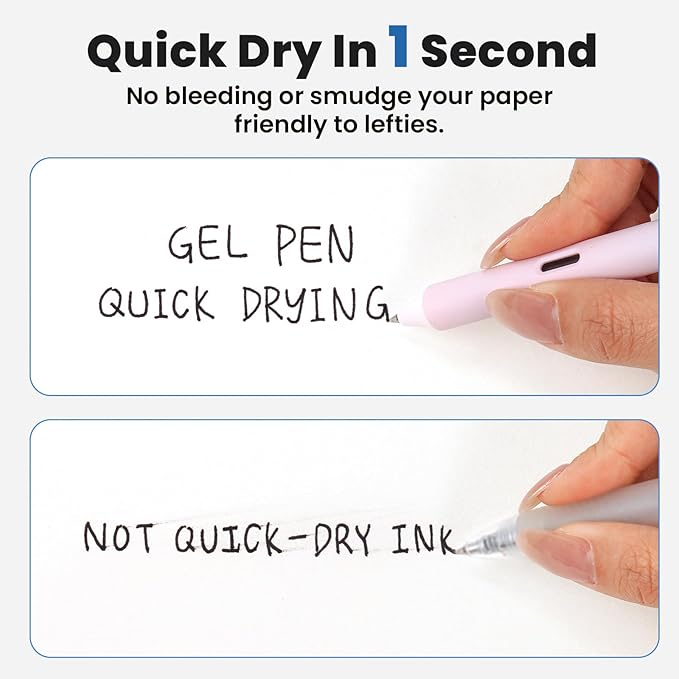 WRITECH Gel Pens Fine Point: 0.5mm Black Ink Retractable 4ct Smooth Writing No Bleed with Aesthetic Gradient Color Pen Barrel for Journaling Note Taking Sketching