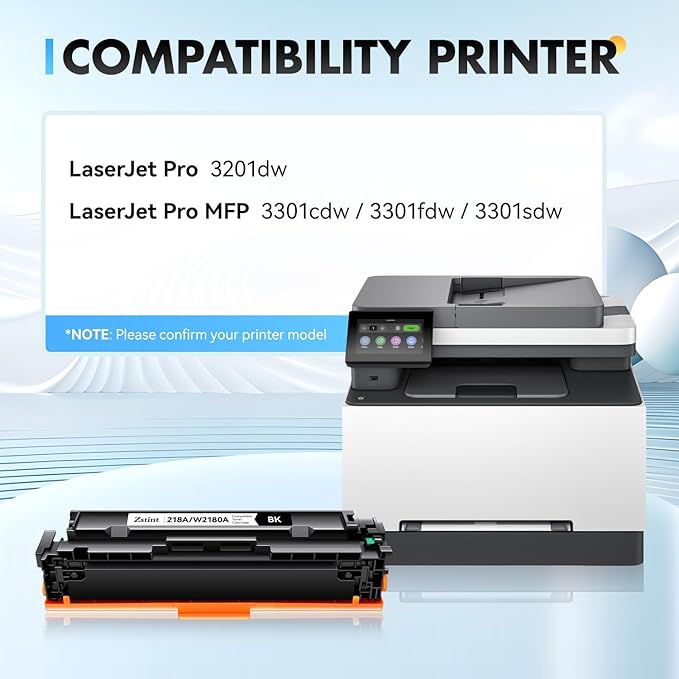 218X 218A Toner Cartridge 4-Pack High Yield with Chip Replacement for HP 218X 218A Toner Cartridge Compatible with HP Color Laserjet Pro MFP 3301cdw 3301fdw 3301sdw Pro 3201dw Printer W2180X (B/C/Y/M)