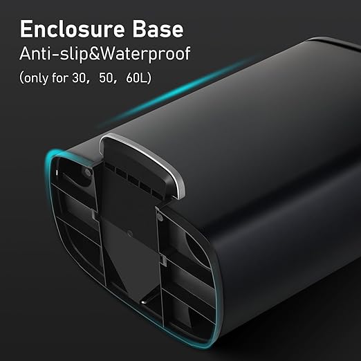 Arlopu 13.2+1.3 Gallon Step Trash Can, Stainless Steel Garbage Bin, Soft-Close Rubbish Bin with Removable Plastic Inner Bucket, Fingerprint-Proof, Lid Dustbin, for Kitchen Home (Black)