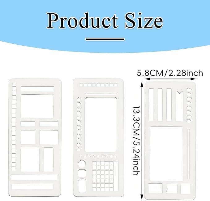 Planner Stencils Set, 9 Pack Flexible Handmade Templates – Reusable Planner Stencils for Journaling, Bullet Journal, Calendar Planning, Scrapbooking & DIY Crafts