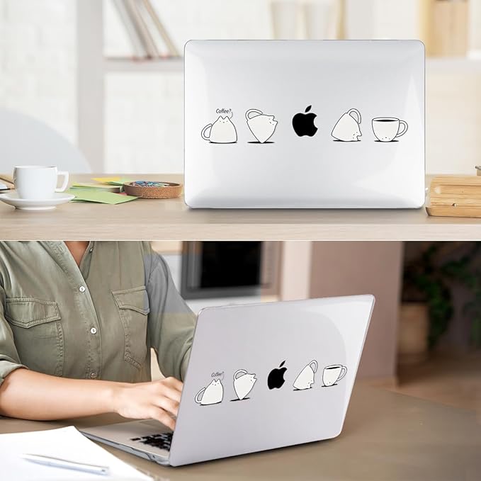 for MacBook Air 13 inch Case 2018 2019 2020 2021 2022 Release A2337 M1 A2179 A1932 Retina Display & Touch ID, Plastic Hard Shell Case +Keyboard Cover+Screen Protector+Webcam Cover, Cups