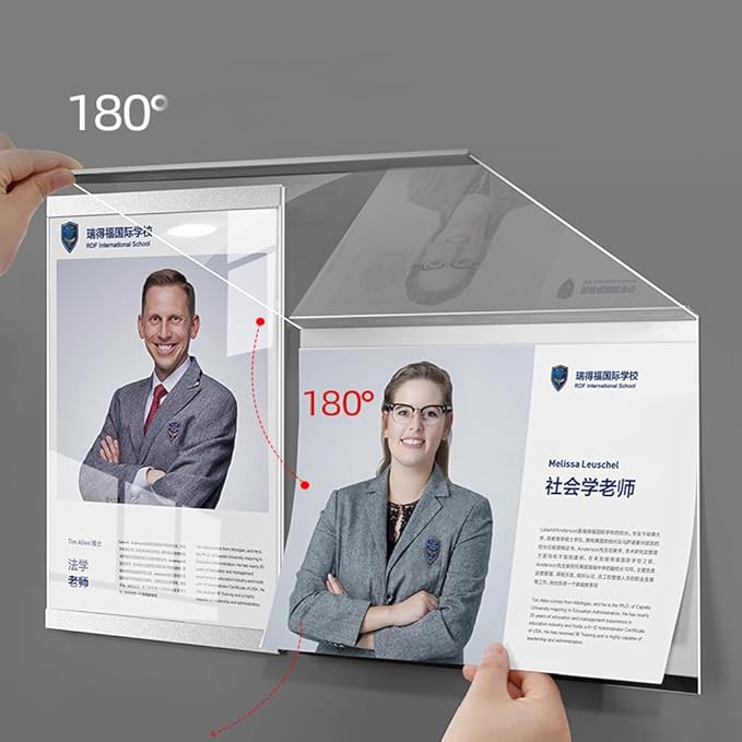 Wall Mount Acrylic Sign Holder Self Adhesive Magnetic Display Frame Clear Document Frame for Office, Store, School, Home, Wall Picture Frame (Vertical A4 210×297mm/8.27×11.69inches)