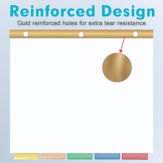 Binder Divider, PANDRI 120 Pack Binder Index White Dividers with 5 Insertable Multicolor Big Tab, Letter Size Paper Binder Divider for School Office Home Business