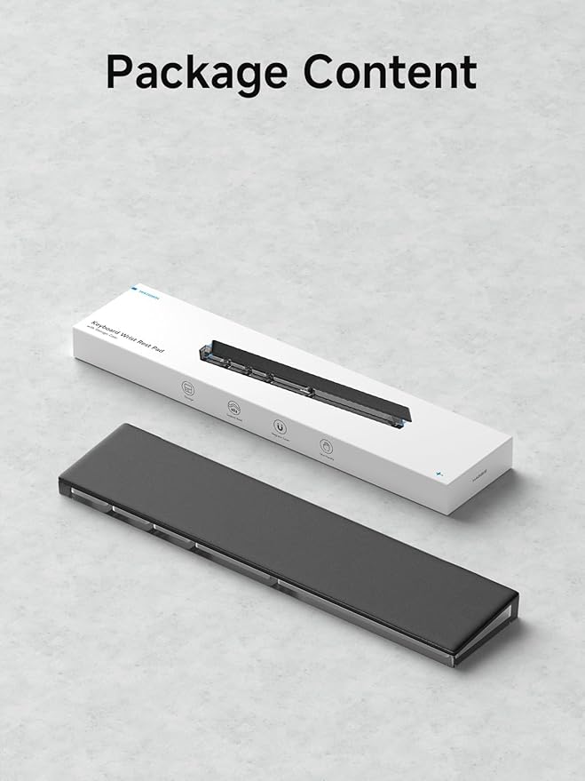 Hagibis Keyboard Wrist Rest Pad with Partition Storage Case, Magnetic Top Cover Ergonomic Soft Memory Foam, Anti-Slip Rubber Base for Computer Keyboard, Laptop, Office, Home (Black Magnetic)