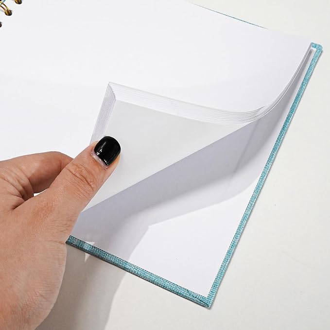 Vienrose 8x8 Inch Scrapbook DIY Small Hardcover Kraft White Pages Scrapbook Photo Album Linen Cover Scrap Book Photo Albums Scrapbooking Supplies Kit for Couple Family Wedding Travel