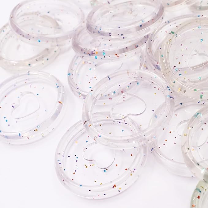 33pcs Planner Discs for Discbound Notebook Accessories 0.94 inch Binder Rings Heart Expansion Disc Binding Discs(33pcs Clear Gold 0.94 inch/24 mm)