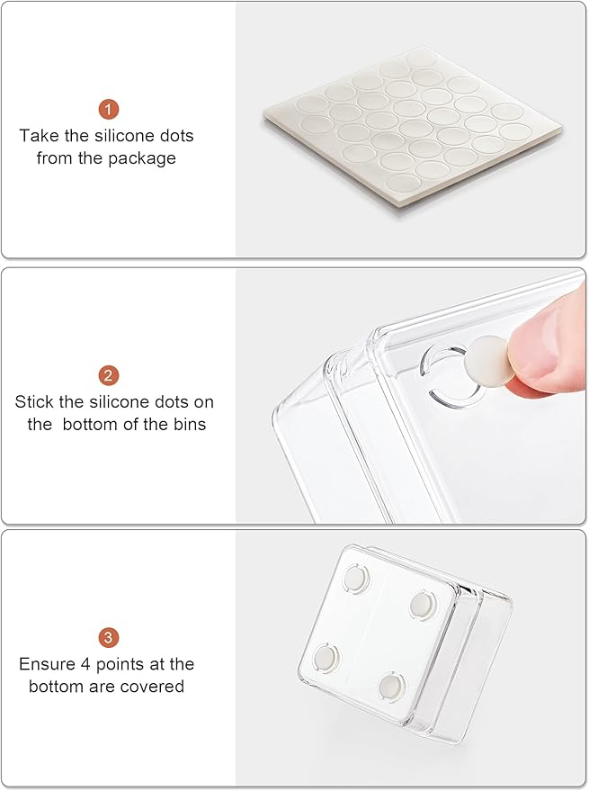 SMARTAKE 37-Piece Drawer Organizer with Non-Slip Silicone Pads, 4-Size Desk Drawer Organizer Trays Storage Tray for Makeup, Jewelries, Utensils in Bedroom Dresser, Office and Kitchen (Clear)