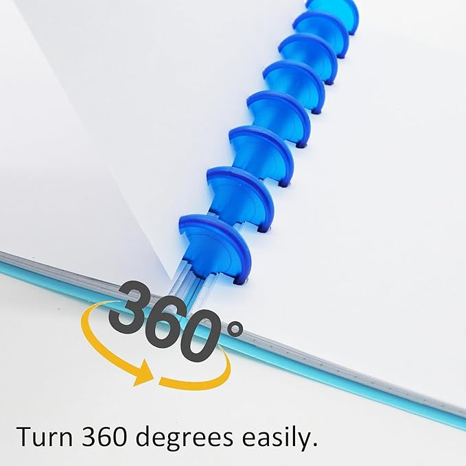 100pcs Discbound Notebook Discs DIY Planner Accessories fits for Tul,Levenger,Arc,Happy Planner,Talia(Transparent Blue,0.7inch/18mm)