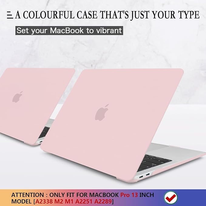 CISSOOK Baby Pink Case for MacBook Pro 13 inch 2025-2016 Release Model A2338 A2251 A2289, Plastic Hard Shell Case + Keyboard Cover Compatible with MacBook Pro 13" M2 M1