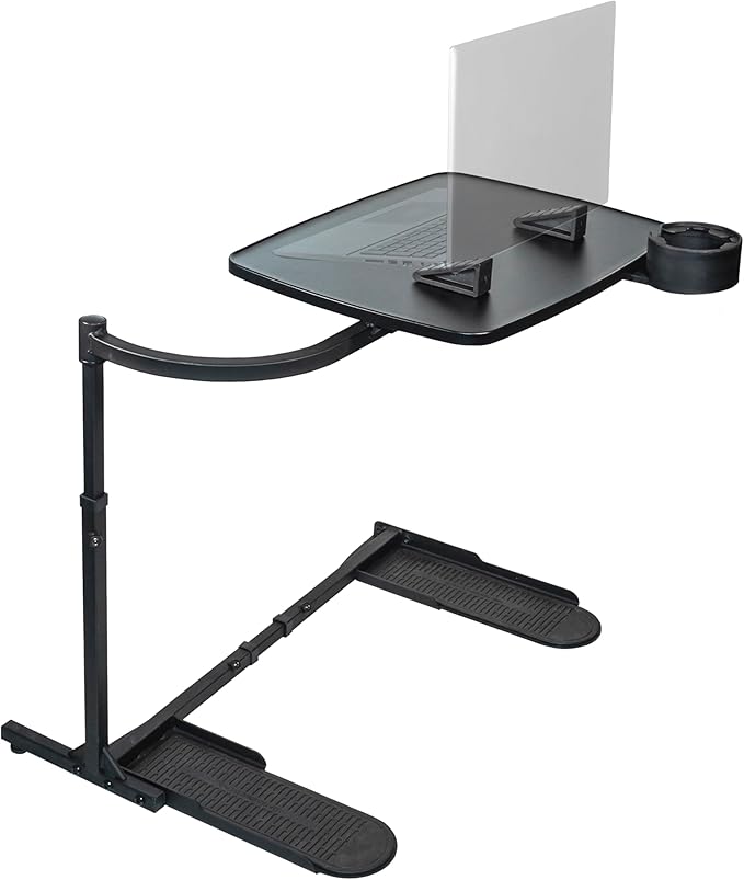 Stander Wonder Tray, Adjustable Swivel Table, Extra-Large Computer Stand, Couch Desk & Gaming Bench, TV-Trays for Eating on Couches, Chairs, Recliners with Laptop Wedges and Cup Holder, XL, Black
