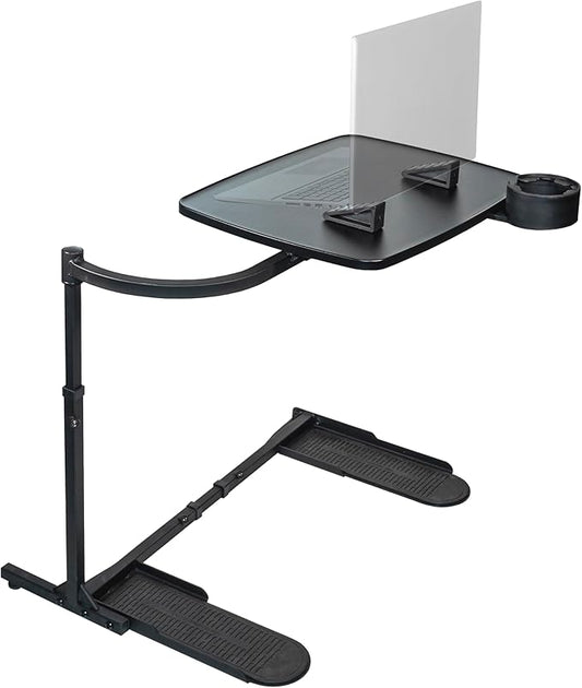 Stander Wonder Tray, Adjustable Swivel Table, Extra-Large Computer Stand, Couch Desk & Gaming Bench, TV-Trays for Eating on Couches, Chairs, Recliners with Laptop Wedges and Cup Holder, XL, Black