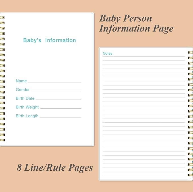Baby's Daily Log Book - A5 Baby's Tracking for Newborns, 150 Easy to Fill Pages to Track and Monitor Your Newborn Baby's Schedule, Rose Leaf