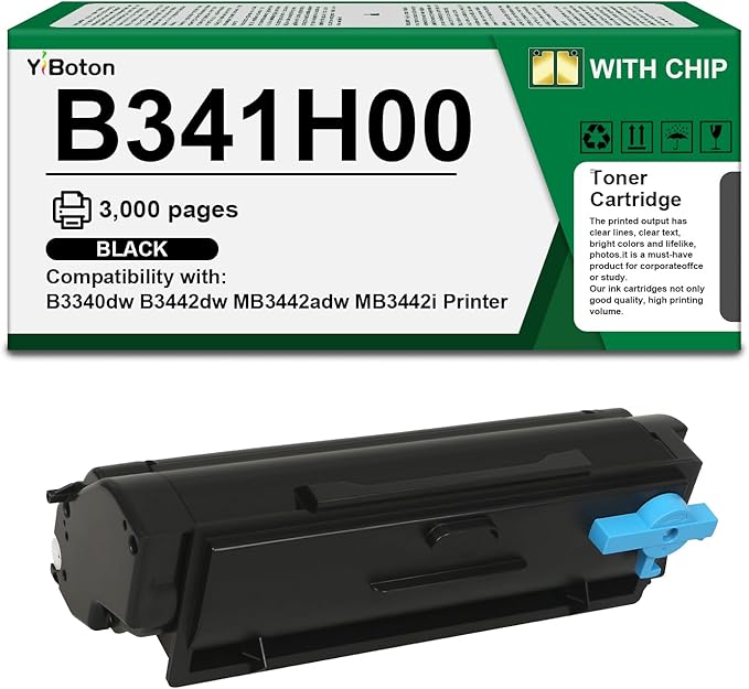 High Yield B341H00 Black Toner Cartridge Compatible with Lexmark B341H00 Toner Cartridge for B341H00 B3340 B3442 MB3442 Laser Printer (3,000 Pages)