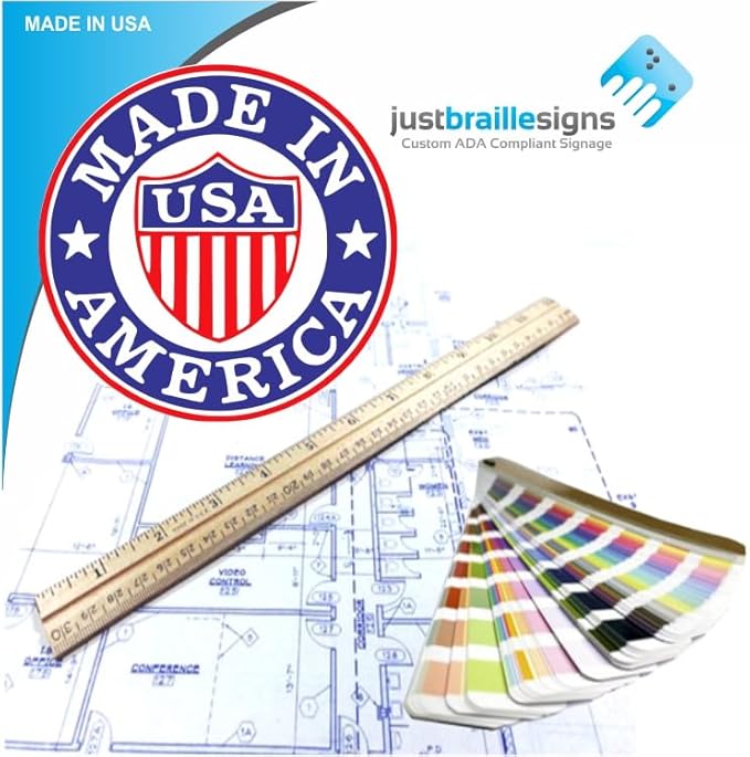 ADA EXIT STAIR UP braille sign, 6” x 6”, ADA Compliant Stair Exit Identification Sign for Building or Business, Many Colors Choices, Made in USA (Cement)