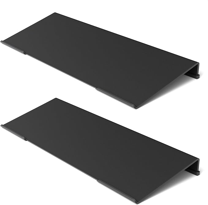 WINFFOR Comfortable Computer Keyboard Stand - 2 Pack Ergonomic Riser Acrylic Tilted Holder for Easy Typing & Working - Fits - 17'' Wide (Matte Black)
