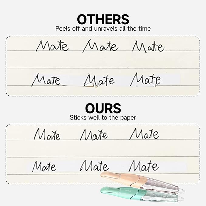 White Correction Tape, Retractable Refillable Correction Tape, With Smooth Pull Out Tape Applicator, Aesthetic Cute Correction Pen for Office Supplies