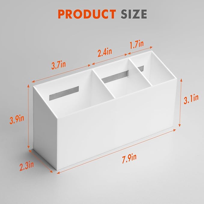 Magnetic Dry Erase Marker Holder, Acrylic Magnet Pen Holder for Whiteboard, Refrigerator, Magnetic Fridge Organizer for Office, Classroom, Whiteboard Maker Storage, Locker Organizer(White)