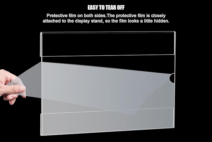 6pack Acrylic Wall Sign Holder with Tape,8.5 X 11 Wall Mount Clear Plastic Sign Holder, Horizontal Memo Document Menu Holder for Restaurant, Office, School, Store and Home Use,No Drilling