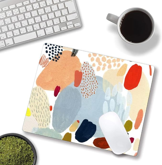 Mouse Pad, Multi Color Abstract Art Mouse Pad, Square Non-Slip Rubber Personalized Computer Mouse Mat, Waterproof Cute Desk Mousepad for Gaming Office Laptop Home