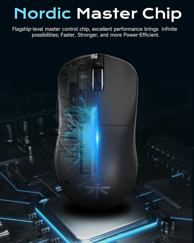 VGN Dragonfly F1 Pro Wireless Gaming Mouse - 49g Ultra-Lightweight, 26K DPI Optical Sensor, 6 Programmable Buttons, 65Hrs Battery, Esports Grade - Classic Black