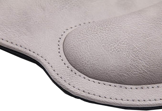 RICHEN Ergonomic PU Leather Keyboard Wrist Rest and Mouse Pad with Wrist Support, Memory Foam Set for Computer/Laptop,Gaming and Office, Comfortable for Easy Typing & Pain Relief (Gray White)