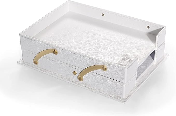 MOOGCO Bonded Set - Desk Accessories - Leather Desk Organizer - Bonded Leather Set - Office Desk Accessories - Home Office Accessories - Desk Supplies - Leather Desk Set - Office Accessories