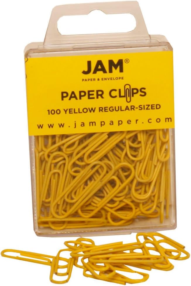 JAM PAPER Colorful Standard Paper Clips - Regular 1 Inch - Assorted Paperclips - 100 Clips per Color