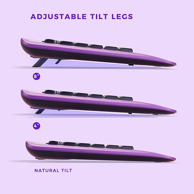 Silent Wireless Keyboard and Mouse Combo - Keyboard with Large Print Cover, 2.4GHz Full-Sized Ergonomic Keyboard with Wrist Rest and Mouse for Laptop, PC, Notebook, Desktop