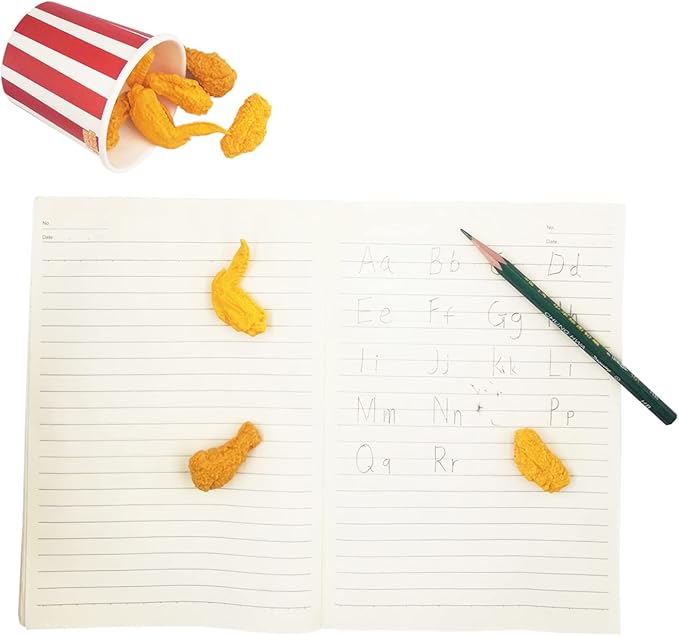 Food Erasers 27 Pack Fried Chicken Desk Pet Erasers for Kids Cute Fun School Supplies Prize Gifts Party Favors
